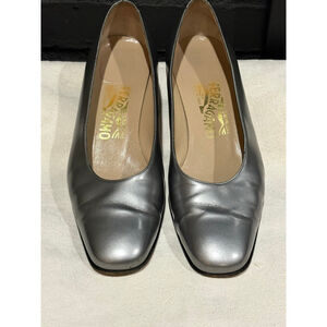 Women's Salvatore Ferragamo Silver Heels Size 8